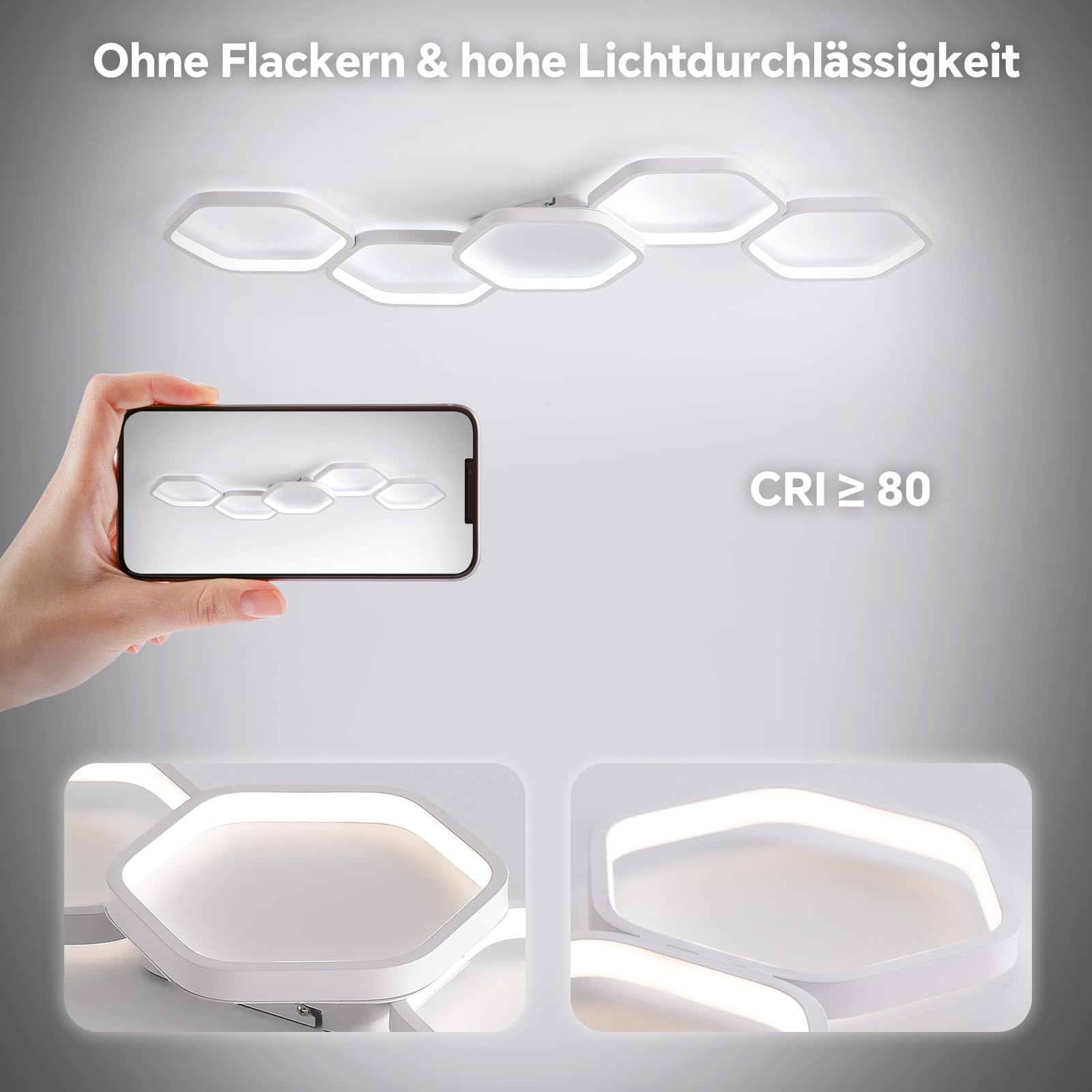 Yuanfenghua Plafoniera a LED, lampada da soffitto dimmerabile con telecomando cambio colore, lampada da soggiorno camera da letto illuminazione moderna a soffitto lampadario, 90cm