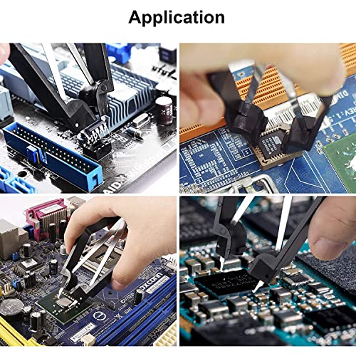 Image of 2PCS Stainless Steel PLCC IC Chip Extractor, Motherboard Circuit Board Component Puller, Chip Extraction Puller Tool