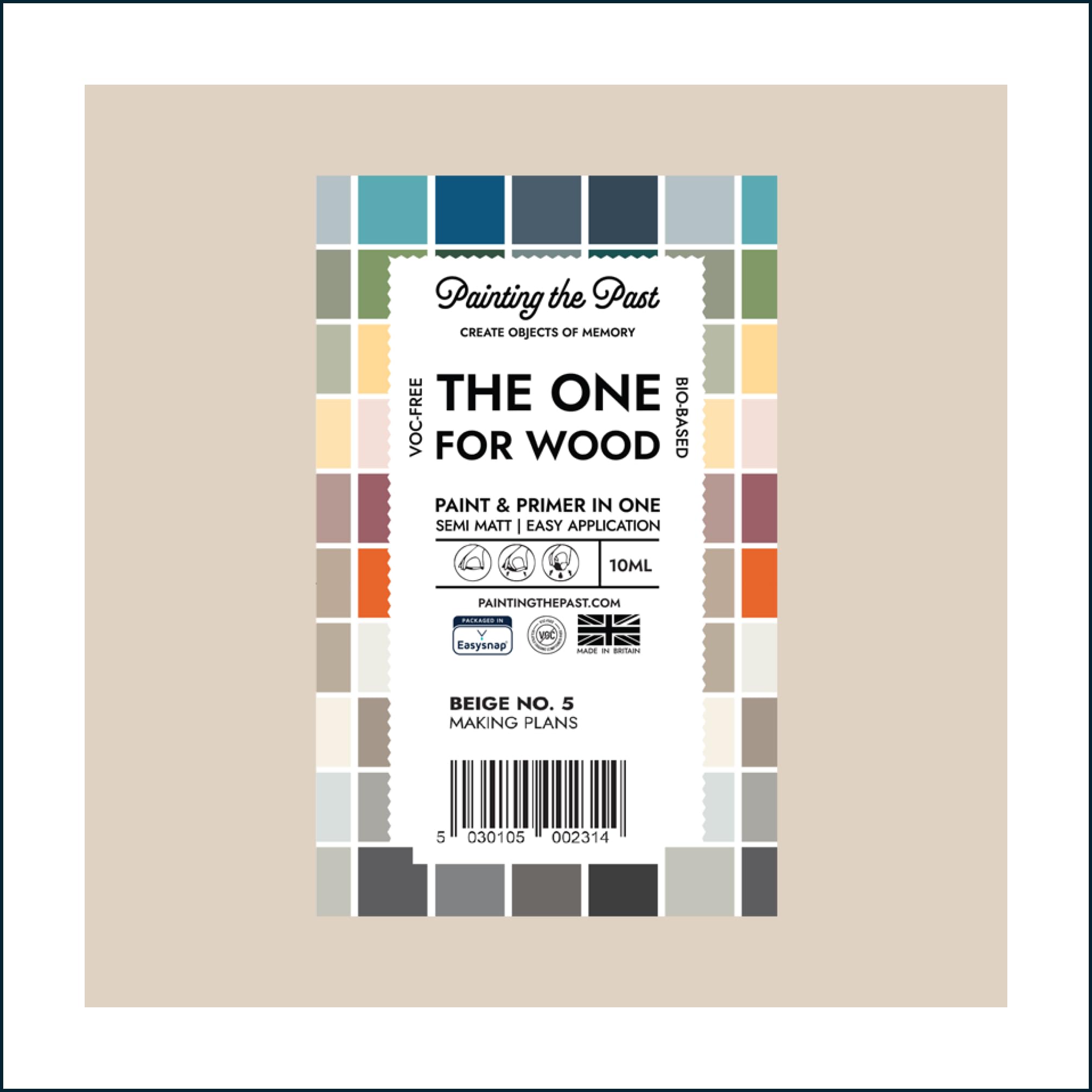 Painting The Past Beige No. 5 Making Plans The One For Wood Paint & Primer 10Ml (Sample) | Semi Matt Finish, Bio-Based & Voc-Free Formula For Wooden Furniture & Surfaces | Durable & Easy Indoor Home Decorating