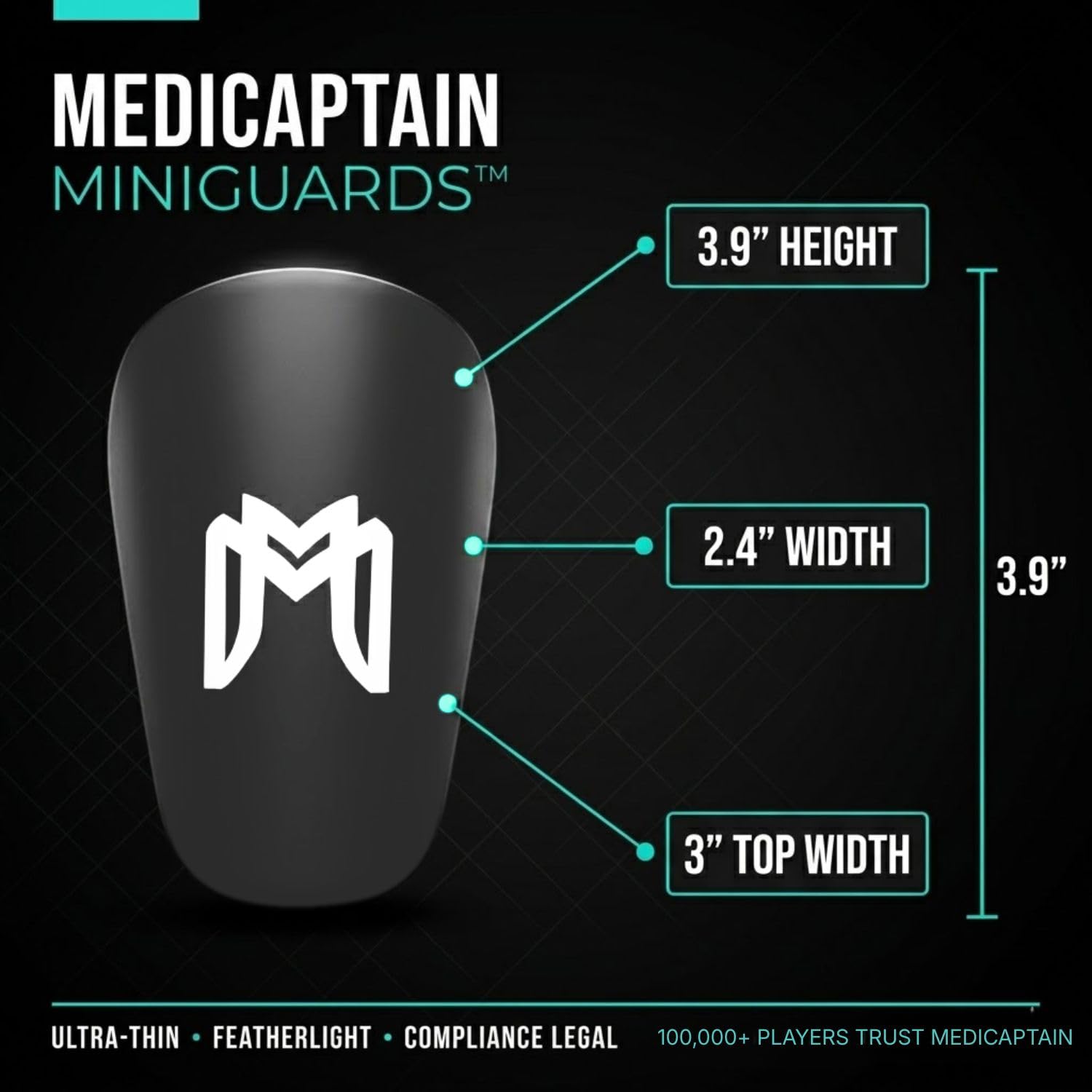 MediCaptain MiniGuards - Mini parastinchi per giocatori di calcio - Piccoli parastinchi per uomini, donne, adolescenti - parastinchi in miniatura 9,9 x 6,1 cm - Perfetto per atleti di