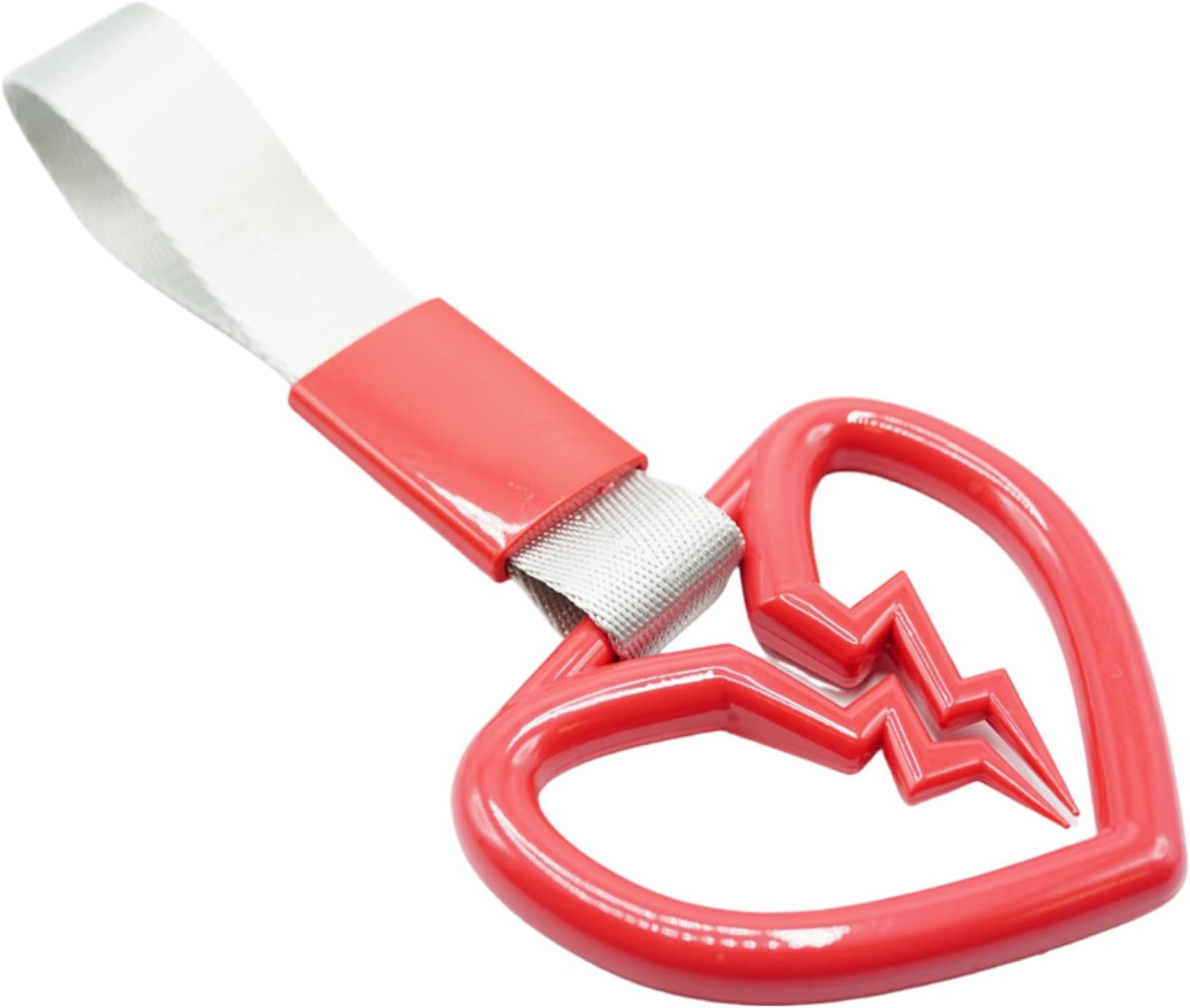 Broken Realmz Tsurikawa V2 Broken Heart JDM Drift Handle Ring Bumper Warning Car Accessory - Cherry Red