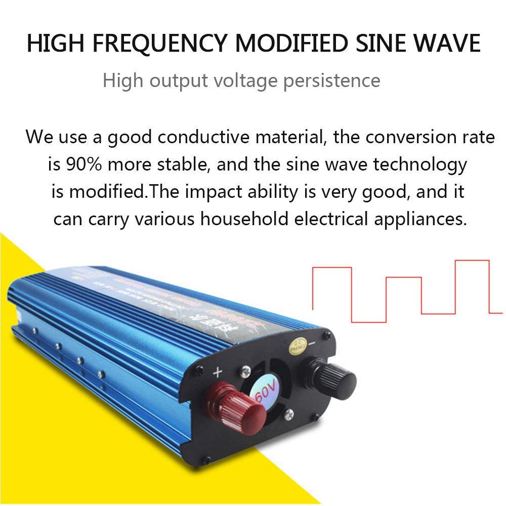 Convertisseur de Tension DC 12v / 24v / 36v / 48v / 60v / 72v vers AC 220v / 230v, onduleur à Onde sinusoïdale modifiée 1200w 1600w 2200w, convertisseur avec Connexion USB