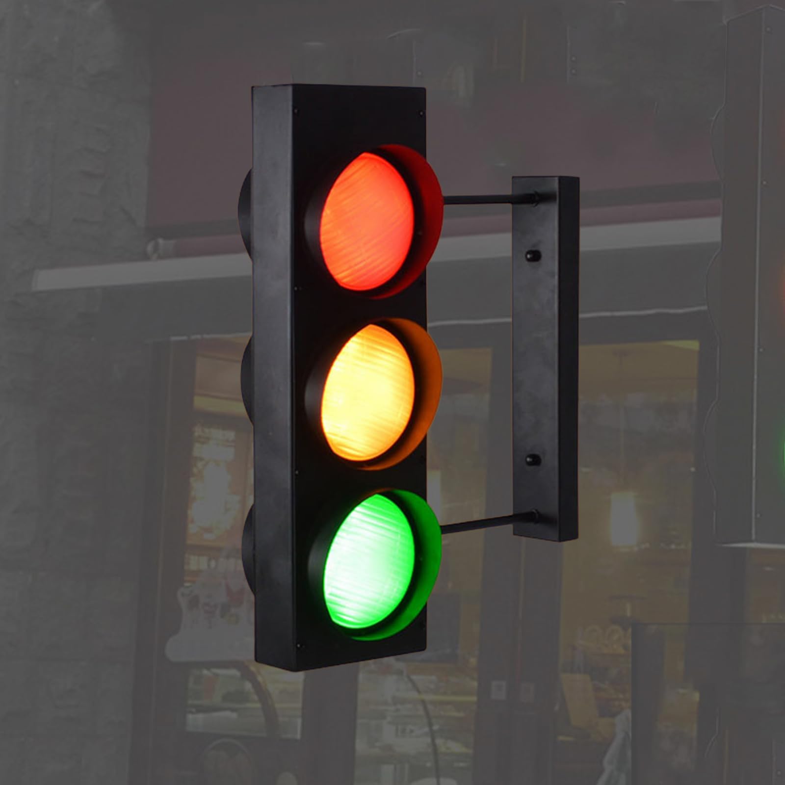 Kinkiet przemysłowy, retro lampa sygnalizacyjna z pilotem, czarna obudowa, idealna do oświetlenia dekoracyjnego w pokojach, sypialniach, barach, kawiarniach lub na imprezy tematyczne