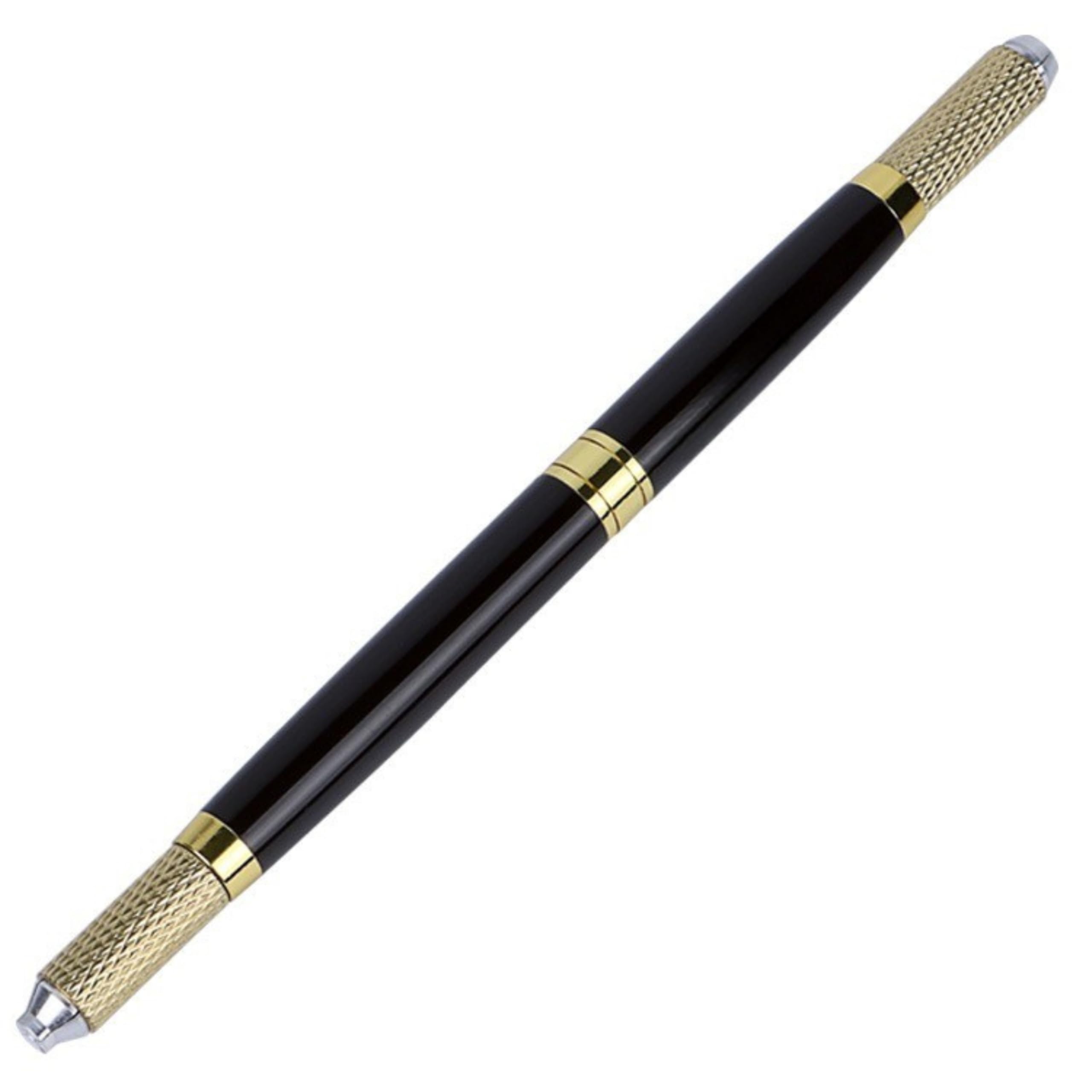 Double Headed Microblading Pen | Professional Manual PMU Hand Tool for Eyebrow Microblading Nanoblading & Brow Detailing | Black Gold-picture-52