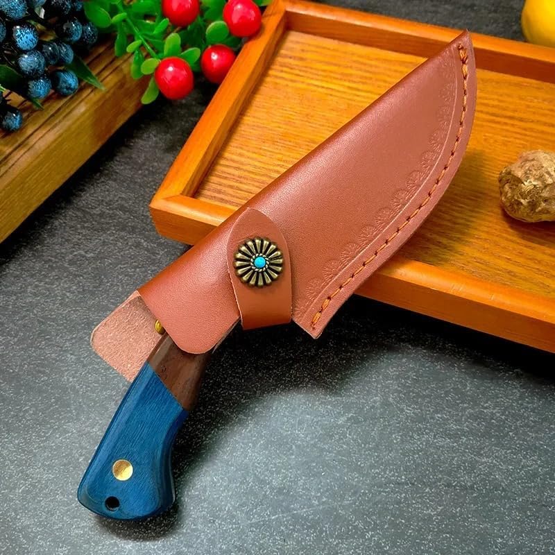 Meat Cleaver,Cleaver Knife 4 Inch Stainless Steel Boning Knife Cleaver Meat Chef Knife Fish Filleting Kitchen Knife Wood Handle Sharp Cooking Tools