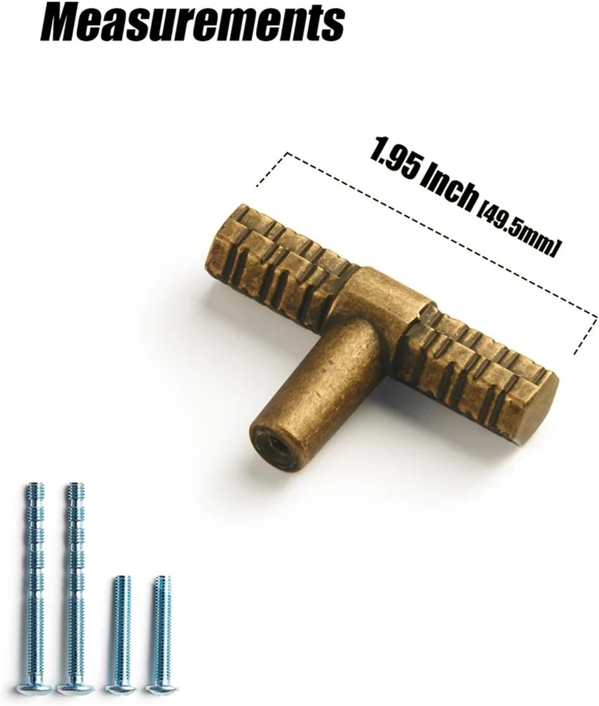 Antique Brass Cabinet Handle Kitchen Furniture Pull Kitchen Cabinet Handles Drawer Knobs T Bar Pull Solid Zinc Alloy Handle 1Pcs (Color : 2203GT-Knob, Size : 6pc)