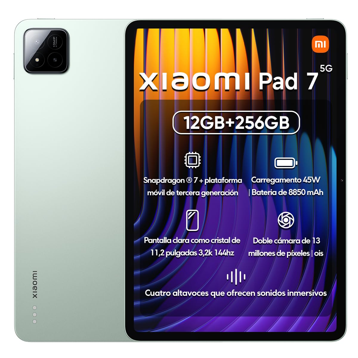 XIAOMI Pad 7 Ai WiFi Version Global (No Calls or Text) 11.2 inches 3.2K 144Hz 8850mAh Bluetooth 5.4 Four Speakers 13 Mp Model 2410CRP4CG (Green, 256GB + 12GB)