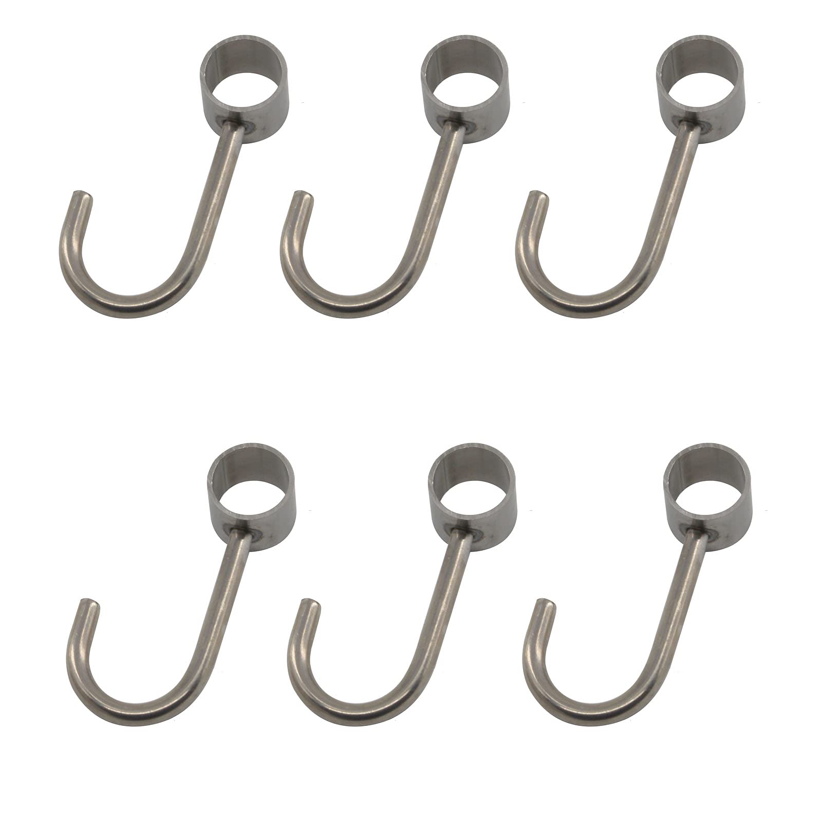 Zerniple Stainless Steel Hook Towel Hanger Hook Kitchen Utensil Hook (6 Pieces)