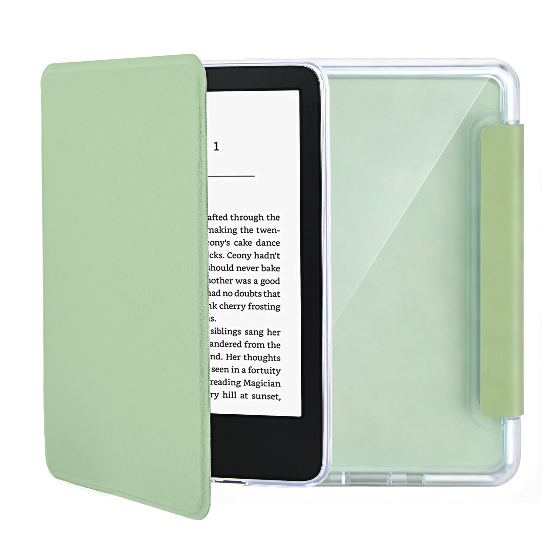 Funda para Kindle 11.ª generación 2024/2022, Transparente y Suave para Kindle de 6 Pulgadas, Protectora magnética de PU con función de suspensión/activación automática y Inteligente (Verde)