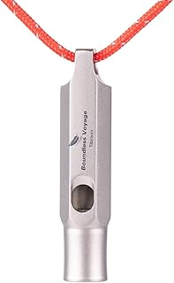 Boundless Voyage Titanium Whistle Emergency Survival Safety Whistles with Lanyard Loud for Outdoor Camping Hiking Coaches ...