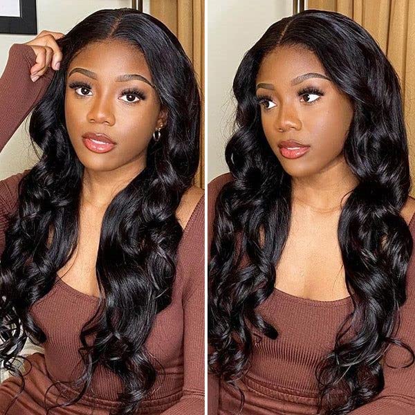 Miniatura 3 de 30Inch Body Wave Lace Front Wigs Human Hair 13x4 HD Transparent Body Wave Lace Frontal Wigs With Baby Hair 180% Density Glueless Wigs Human Hair