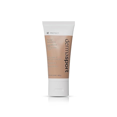 Dermasport SPF 50 Protector solar para loción facial para atletas, óxido de zinc hidratante, no graso, protección solar de amplio espectro, sin