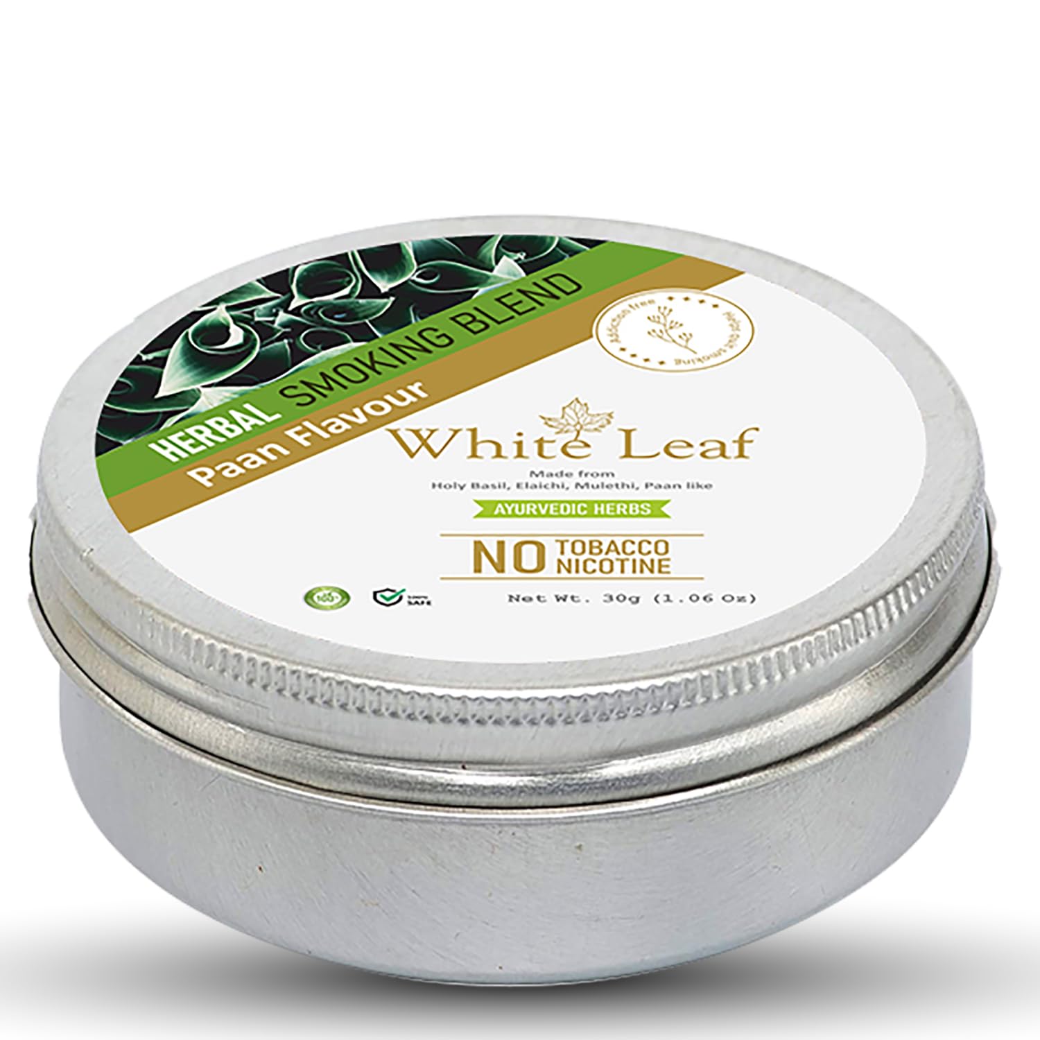 White Leaf Tobacco & Nicotine Free Smoking Mixture With 100% Pann Flavour Herbal Smoking Blend (makes 40 rolls) Tobacco Alternatives, Herbal Smoking Mix 1 Pack 30gm-image-49