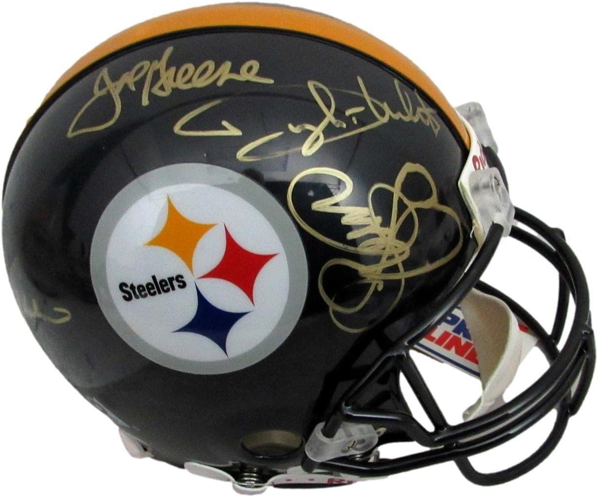 Steelers Steel Curtain MultiAutographed Full Size Black