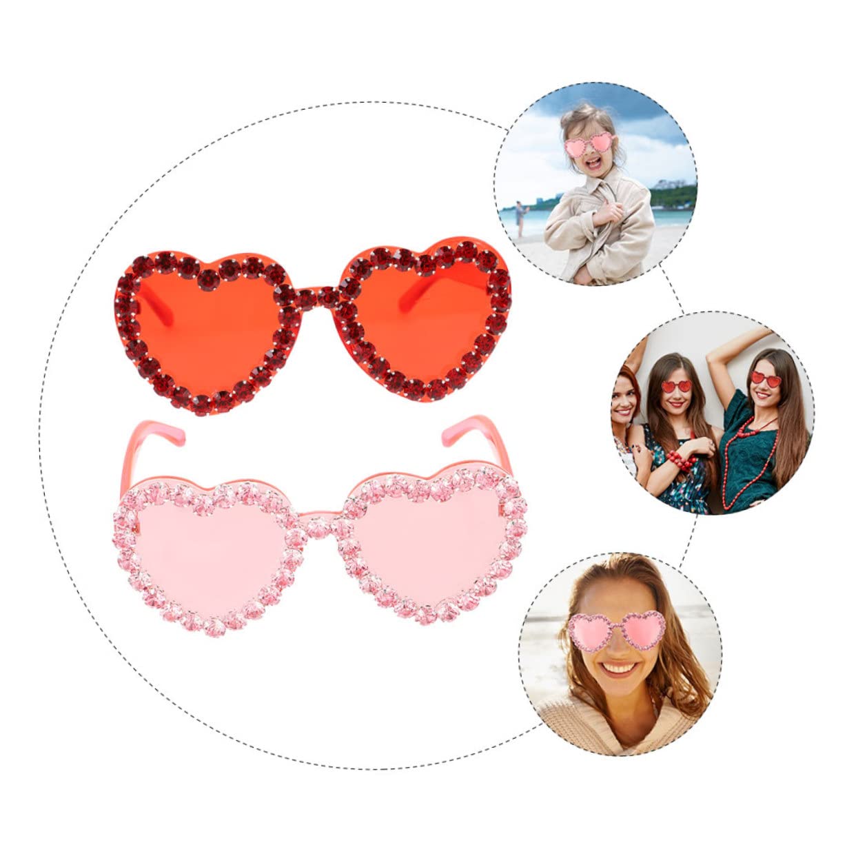 Didiseaon 2pezzi Occhiali Sole Montatura Occhiali Rosa Per Accessori Per Travestimenti e Feste