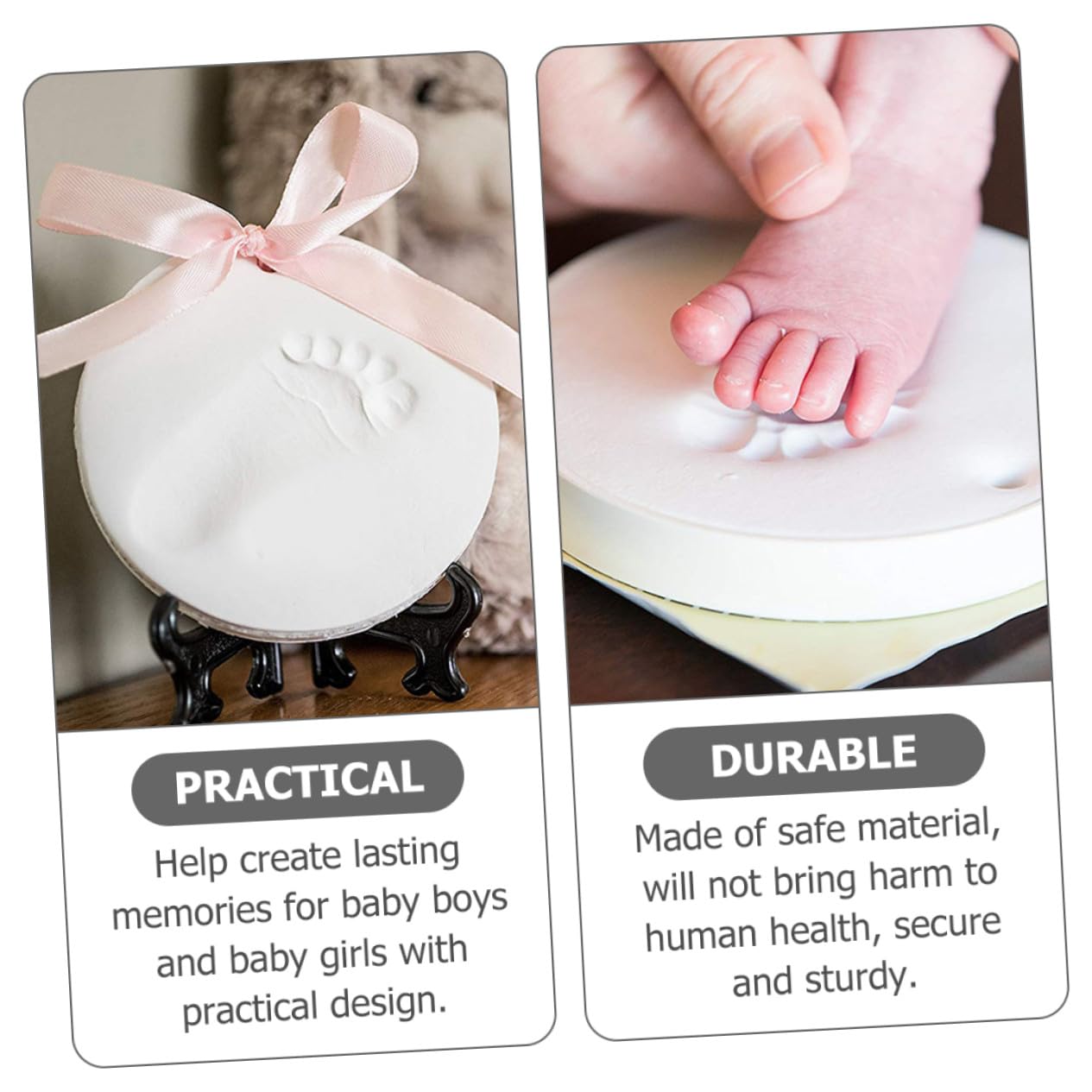 4pcs Newborn Handprint Footprint Keepsake Mud Kit for Boys and Memory Gift for Parents and Grandparents DIY Souvenir Craft for Lasting Hand and Foot Impressions