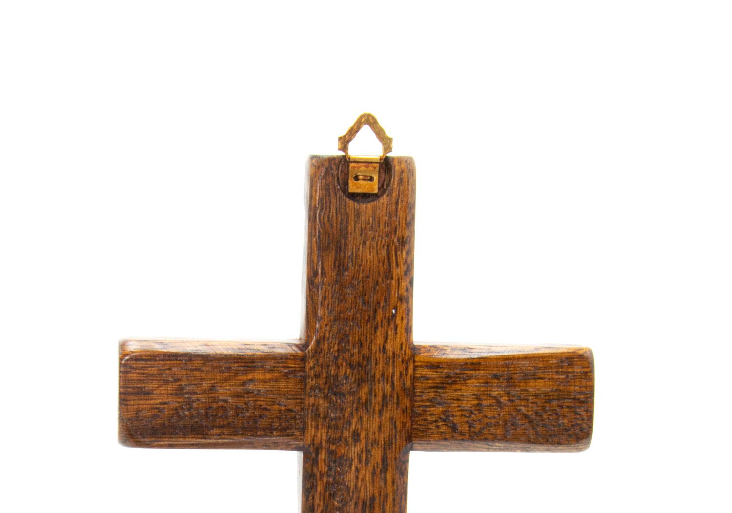 La Balestra - Kruzifix aus Holz, Wandmontage, Christus aus Messing, hergestellt in Umbria Italien, (32 x 18 cm)