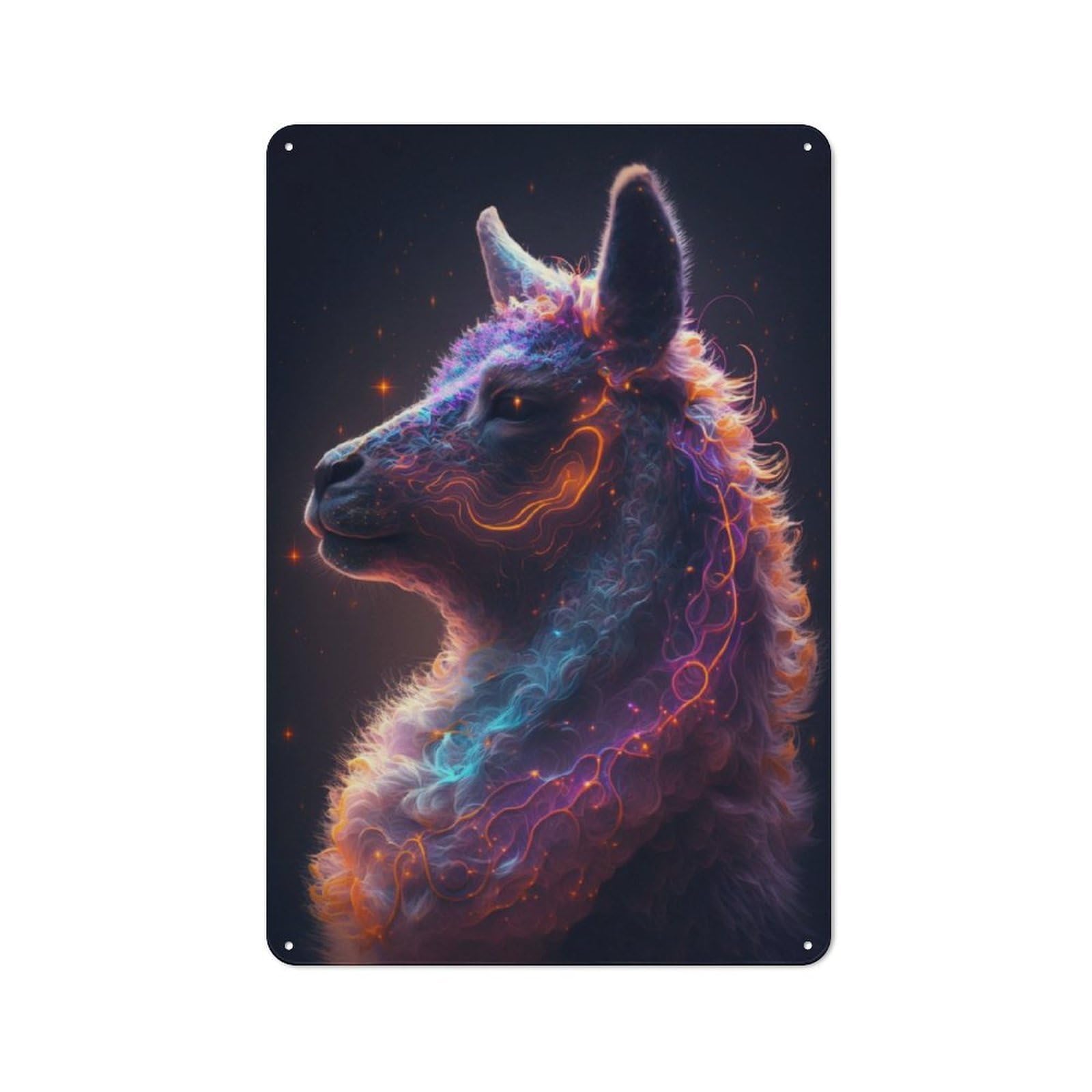 Junmoney Galaxy Alpaca Llama Meme Vintage Tin Sign 30X20cm With For Workshop Wall, For Makers And Diy Enthusiasts, For Retro Home Interiors