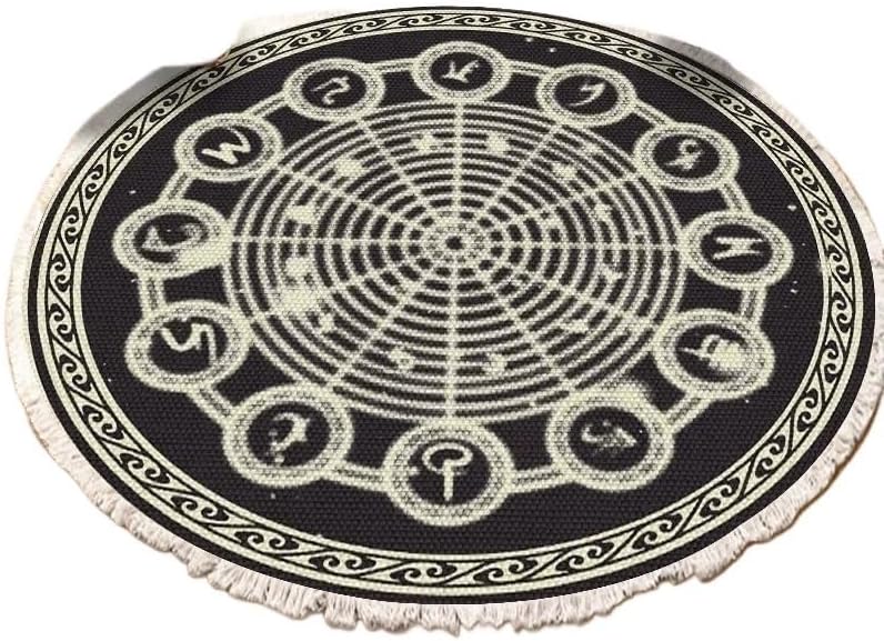 120 * 120 cm European Ethnic Style Home Bedroom, Living Room, Study, Entrance mat, Computer Chair mat, Circular Carpet(Y-H23,Diameter 60cm)