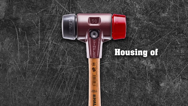 Image of Halder Simplex 1.5 lb. Soft-Face Mallet with Black Rubber and Aluminum Inserts, Cast Iron Housing and Wood Handle
