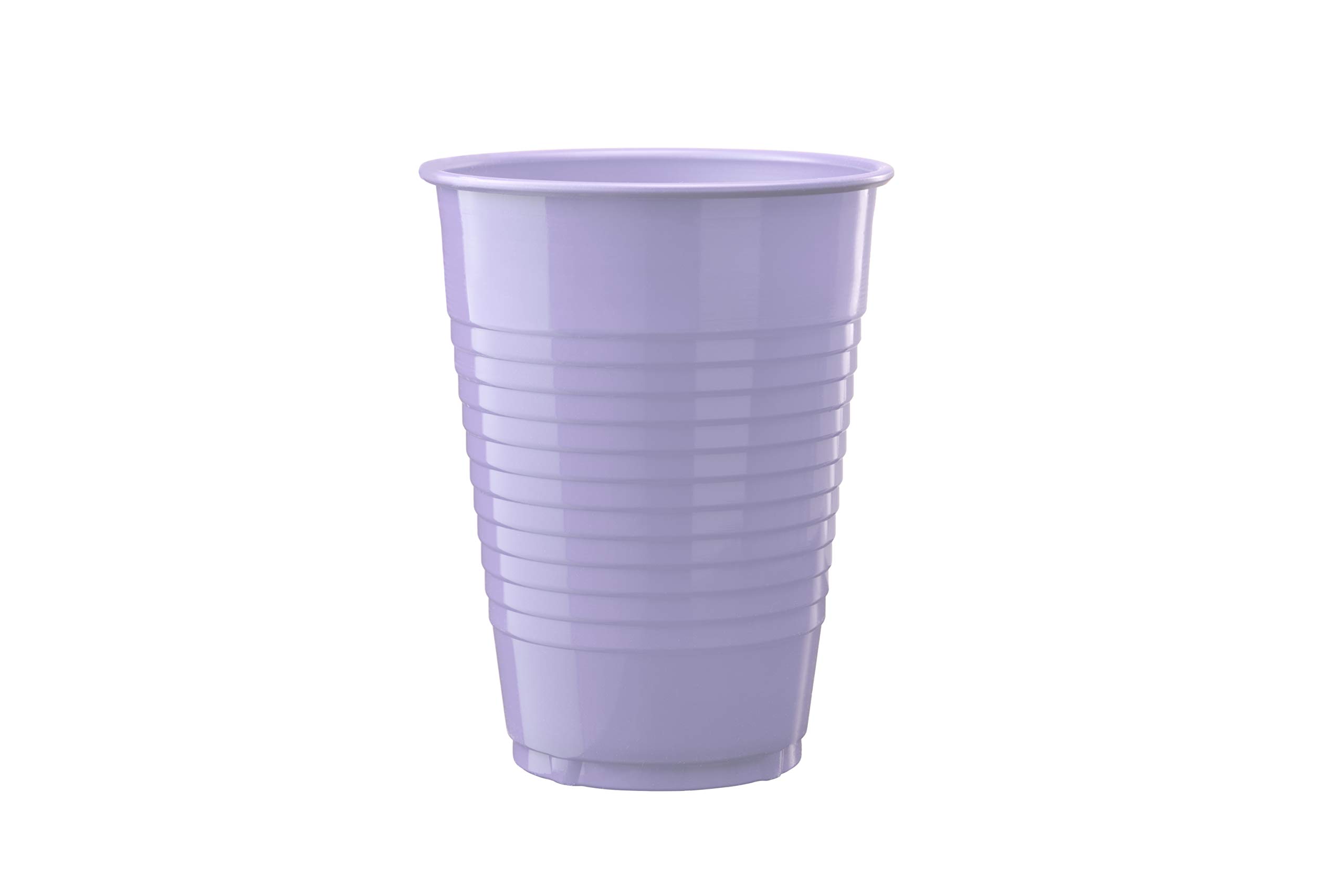 Exquisite 12 Oz Lavender Plastic Cups 50 Pack | Disposable Drinkware for Party Supplies, Events & Everyday | Drinking Cup for Parties