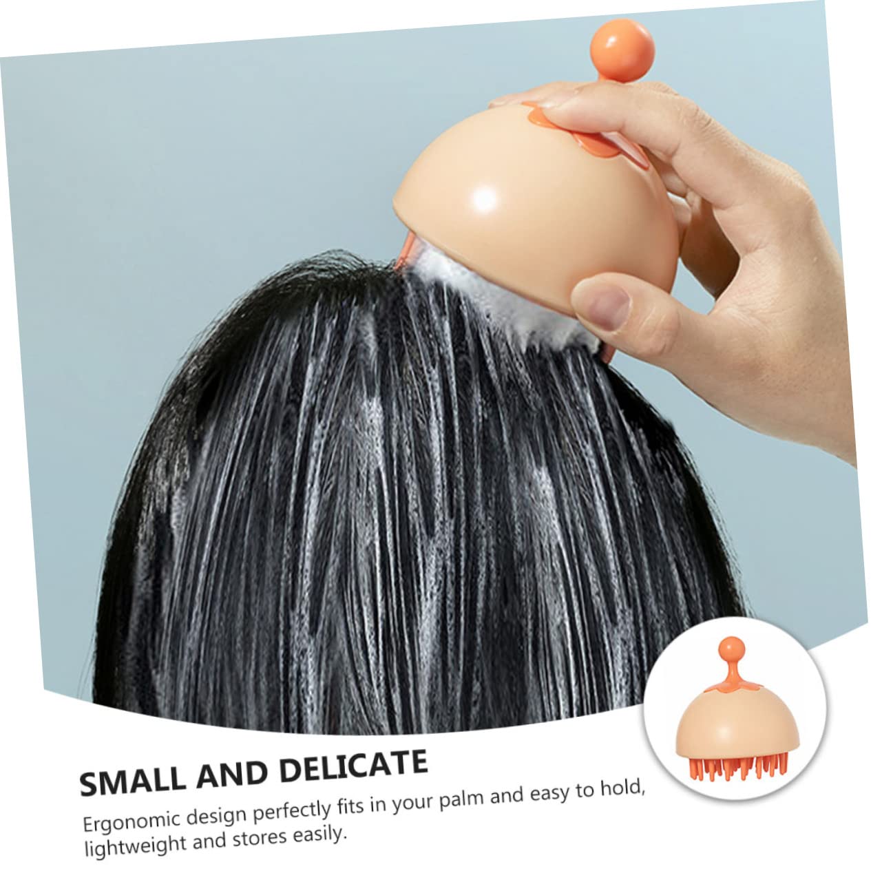 HOUDERCO 1Pc Portable Hair Scalp Brush Soft Head Massage Tool for Dandruff Removal Easy to Clean Shampoo Brush for Home Travel Present for Men and