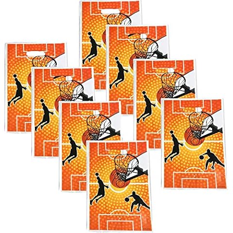 50 PCS Basketball Theme Plastic Bags/Souvenir Gift Bags/Gift Bags Party Supplies Bags Party Supplies Decoration Suitable for Basketball Theme Parties Cover