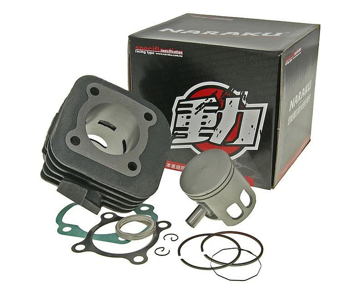 Zylinder Kit NARAKU 70ccm / 10mm kompatibel für MBK Ovetto 50-07, Neos 50-07 SA15 oder 5A, REX 50, PGO Big Max 50 PS50, LONGJIA LJ50QT M 2T, F12 Phantom 50 AC, Jog R 50 AC SA22