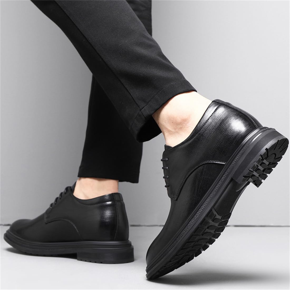 Scarpe Oxford da Uomo Classiche in Pelle, Basse, con Rialzo Interno di 4 cm, Eleganti per Ufficio e Occasioni Formali