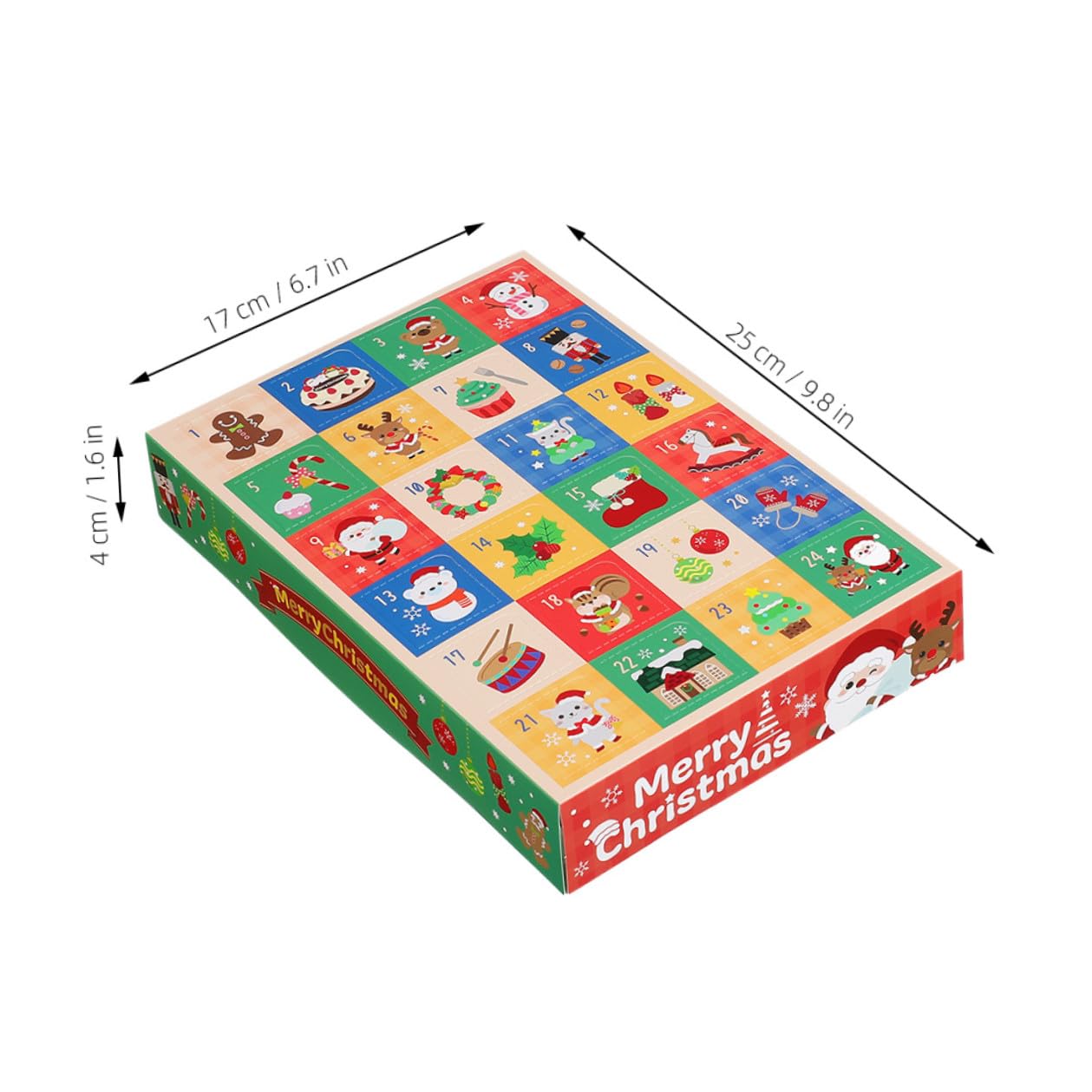 TOGEVAL 15 Stück Weihnachtskalender mit 24 Fächern Papier Geschenkboxen zum Befüllen für Unterhaltsame Weihnachtsaktivitäten mit Kindern und Erwachsenen