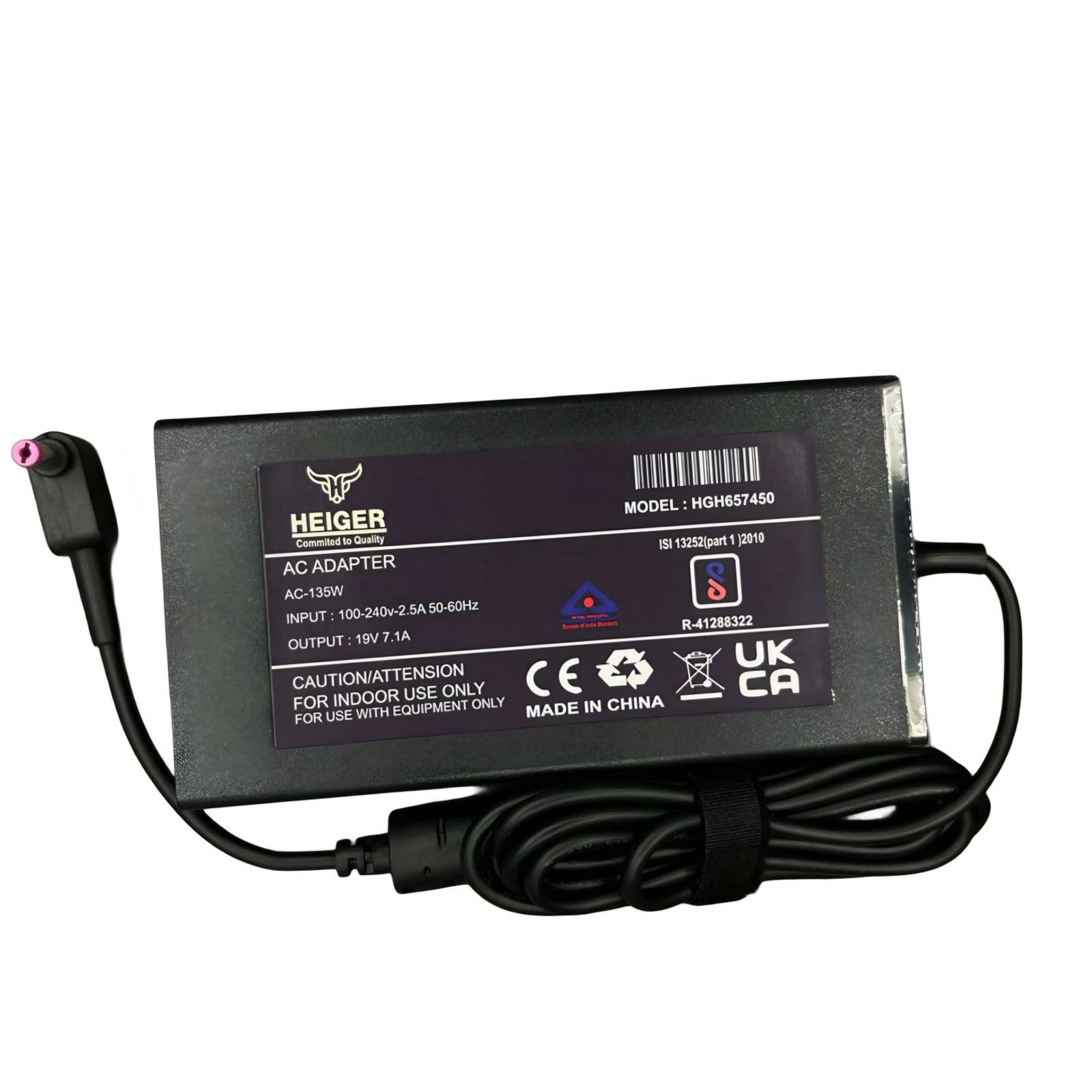 HEIGER 135W Replacement Laptop AC Charger Power Adapter Compatible with Acer Nitro 5 NH.QBZSI.003,N18C3 N18C4 AN515-51 AN515-41 AN515-53 AN515-52 AN515-43 AN515-54 and Many More Models-Black