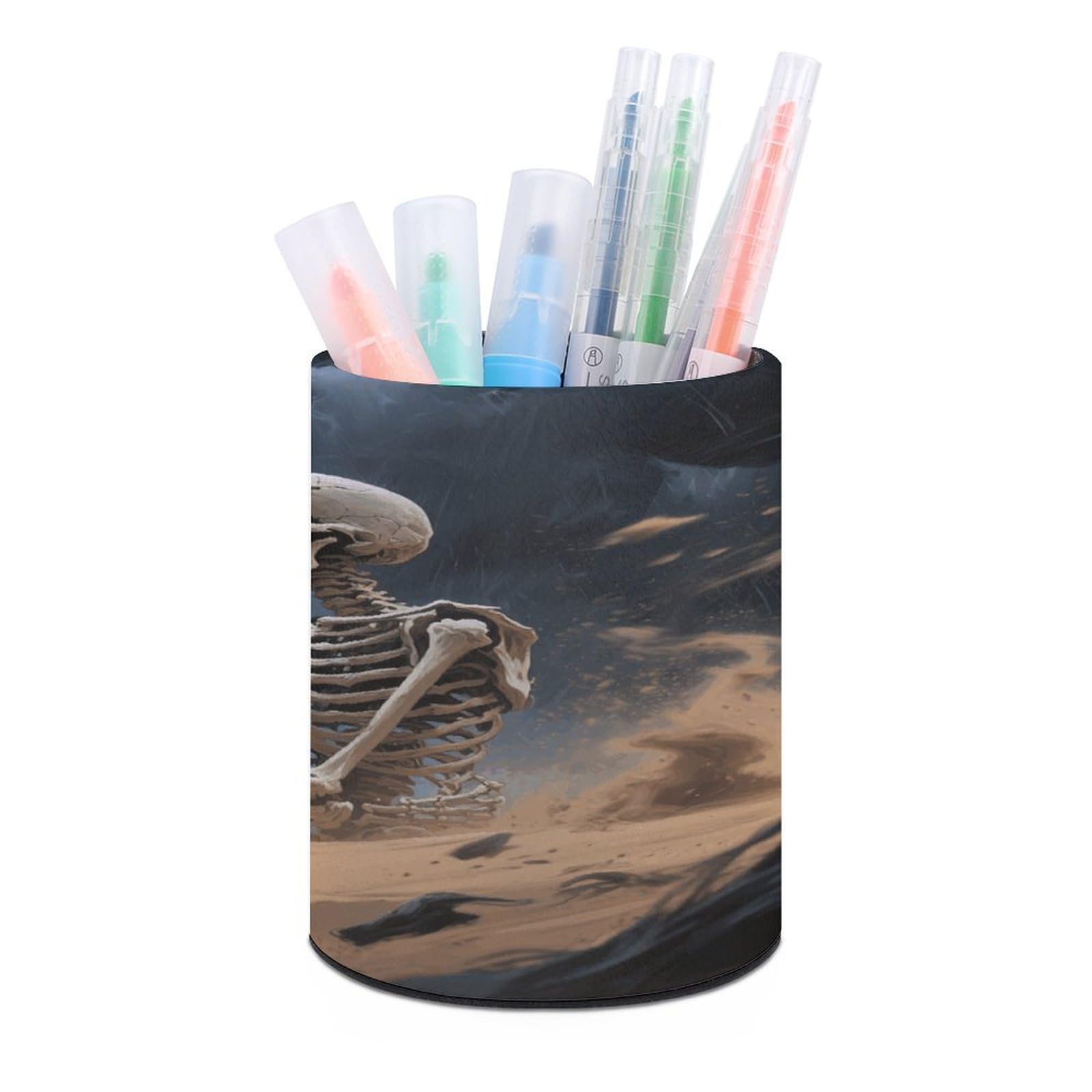 VstaDank The Lovers Skull Pen Holder for Desk Makeup Brush Holders Stylish Pen Cup Cute Pencil Cup Round Pencil Holder Decor Brush Scissor Holders for Multifunctional Office Supplies