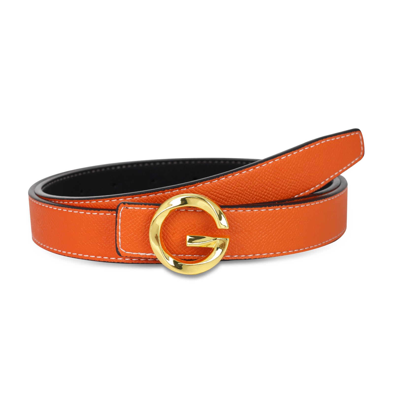 Women's Leather Belt with Buckle - Ideal for Dresses, Jeans, and Coats