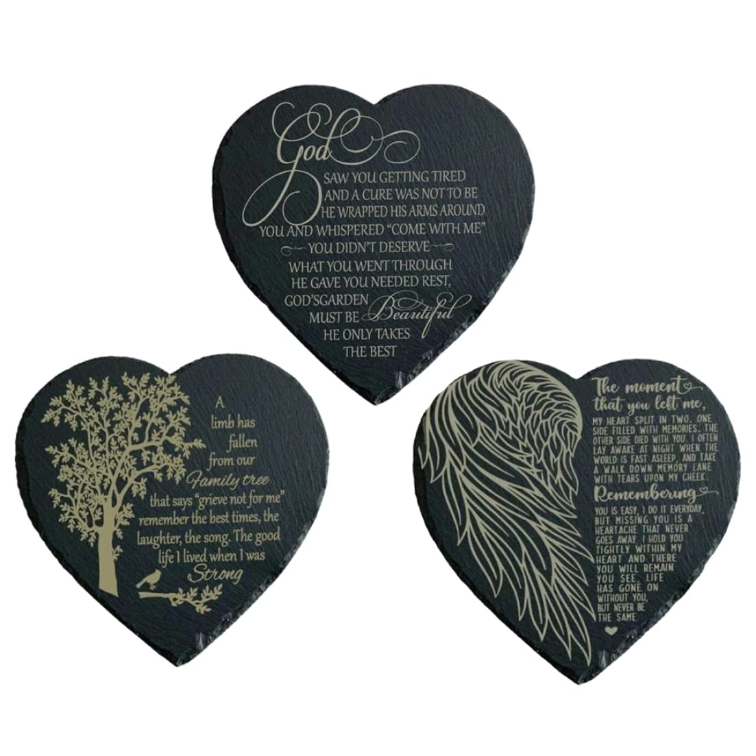 1pc Personnalize Memorial Stone Heart Stepping Stone Heart Memorial Stepping Stone Sympathie Garden Marker pour Le deuil Style3
