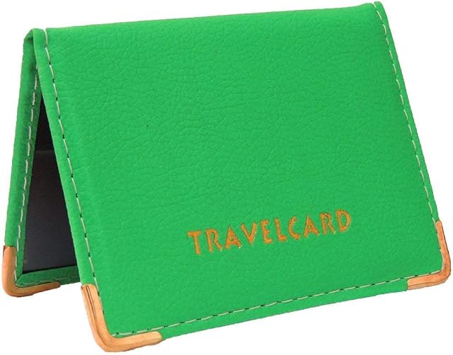 Green Soft Leather Travel Card Bus Pass Credit Card Id Card Wallet Cover Case Holder