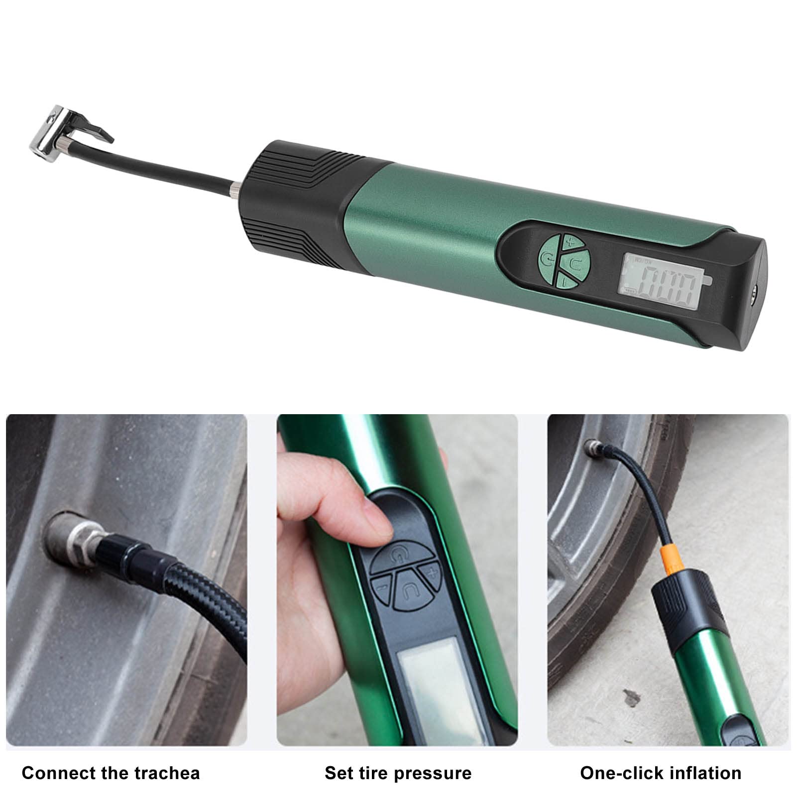 Gonfiatore Elettrico per Pneumatici con Quattro modalità Preimpostate e Luce LED per Auto, Moto, Palloni da Basket e Altro ancora. Batteria Al Litio Portatile da 4000 mAh.