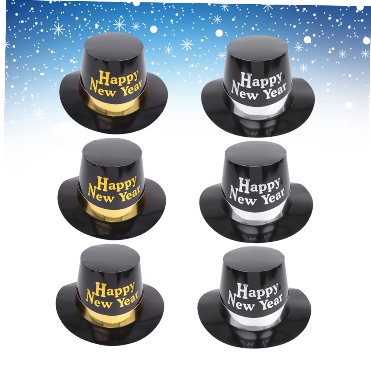 PLAFOPE 2 Sets Happy New Year Partyhüte Neujahrs-papierkappe Mit Buchstaben-design Gastgeschenke Für Erwachsene Jungen Und Mädchen 6 Stück * 2