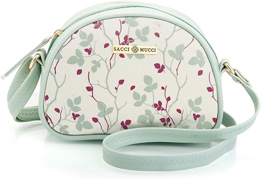 SACCI MUCCI Women's Sling/Crossbody Purse Bag-Floral Tree Twig Print Design