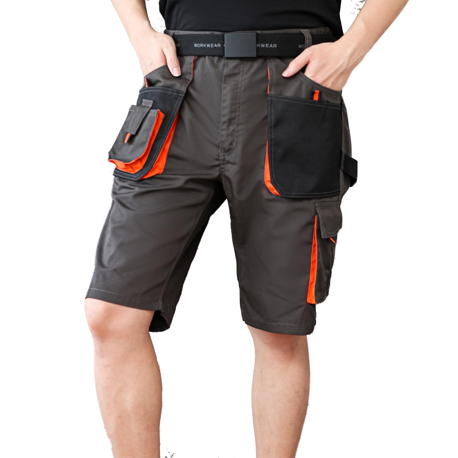 WORK IDEA Kurze Herren Arbeitsshorts-Multi Pocket Männer Cargo-Hose für den Sommer