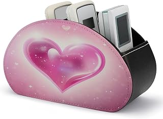 Star Love Style PU Leather Remote Control Holder with 5 Compartments | TV Remote Caddy Box for Bedside Office , Table Desk Storage Organizer for Media Player, DVD, Blu-Ray, Heater Controllers