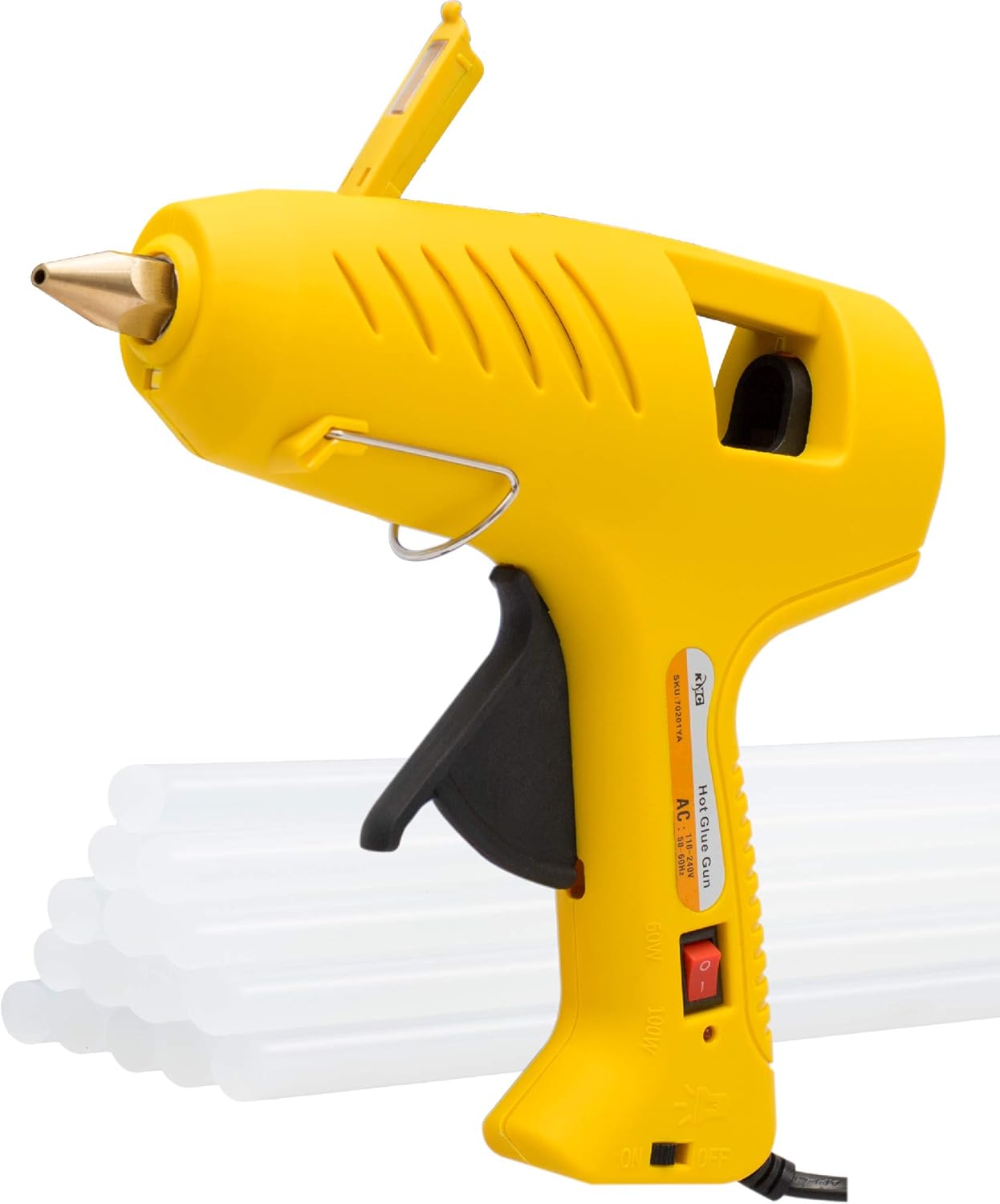Suреr Brаndѕ KMC Hot Glue Gun with LED Light, 60/100W Full Size Dual Power Rapid Heating Technology, 16 Pcs Transparent Glue Gun Sticks for Arts & Crafts, DIY, Christmas Decoration/Gifts, Sealing and Quick Repair