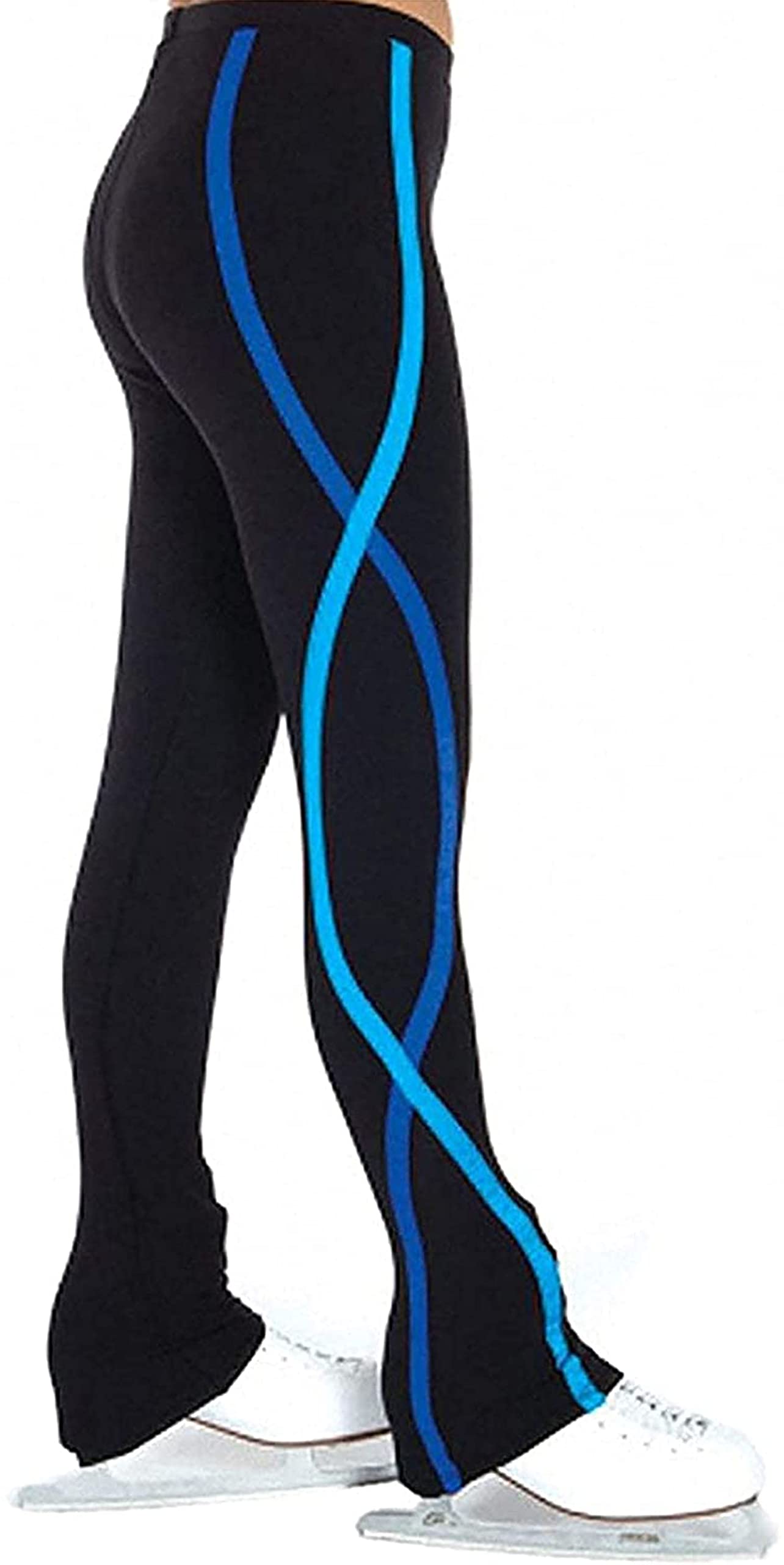 ZMIN Eiskunstlauf-Leggings, Eislauf-Strumpfhose für Damen, Gerade Geschnittene Skate-Hose, Warme Schwarz