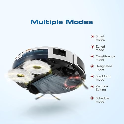 Miniatura 6 de Combo de estación de trapeador robot y aspiradora, autolimpieza 4 en 1, mapeo inteligente, succión fuerte de 2500 Pa, tiempo de ejecución de 170