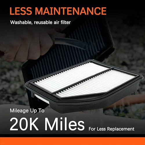 Miniatura 3 de Filtro de aire, (CA11258) Filtro de aire de motor compatible con Honda CR-VCRV L4 2.4L (2012 2013 2014) Compatible con filtro de motor OEM