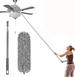 Espanador De Pó dobrável com microfibras cabo retrátil extensor limpeza de casa poeira-THREE BROTHERS