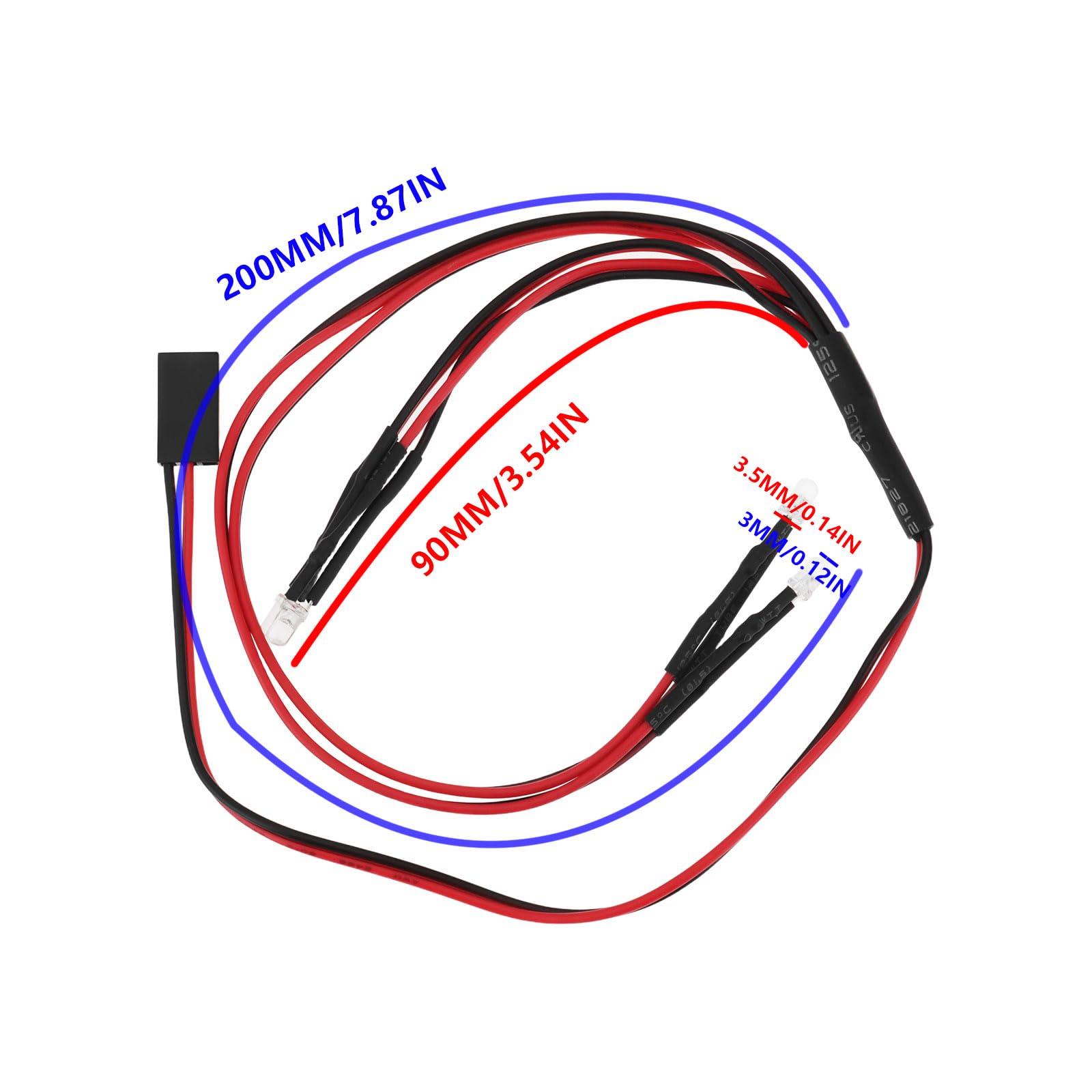 VGOL LED Headlights and Taillights Kit Compatible with TRX4M 1/18 RC Crawler Car White Front Red Rear Lights - Image 4