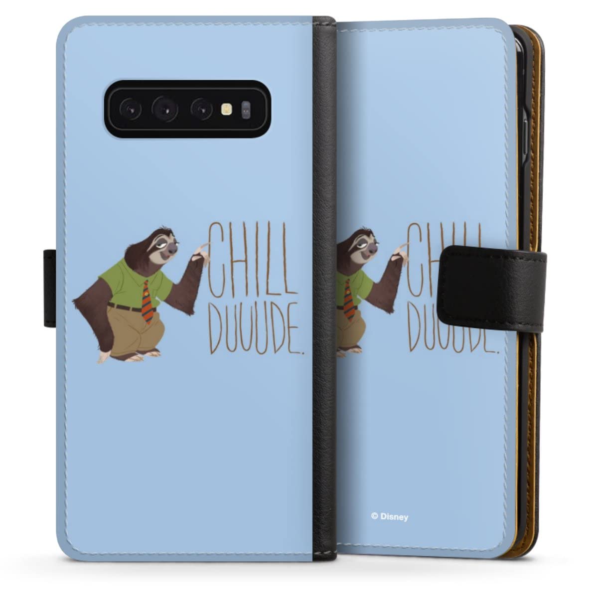 DeinDesign Etui Compatible avec Samsung Galaxy S10 Etui Folio Etui magnetique Déclaration Zootopie Paresseux