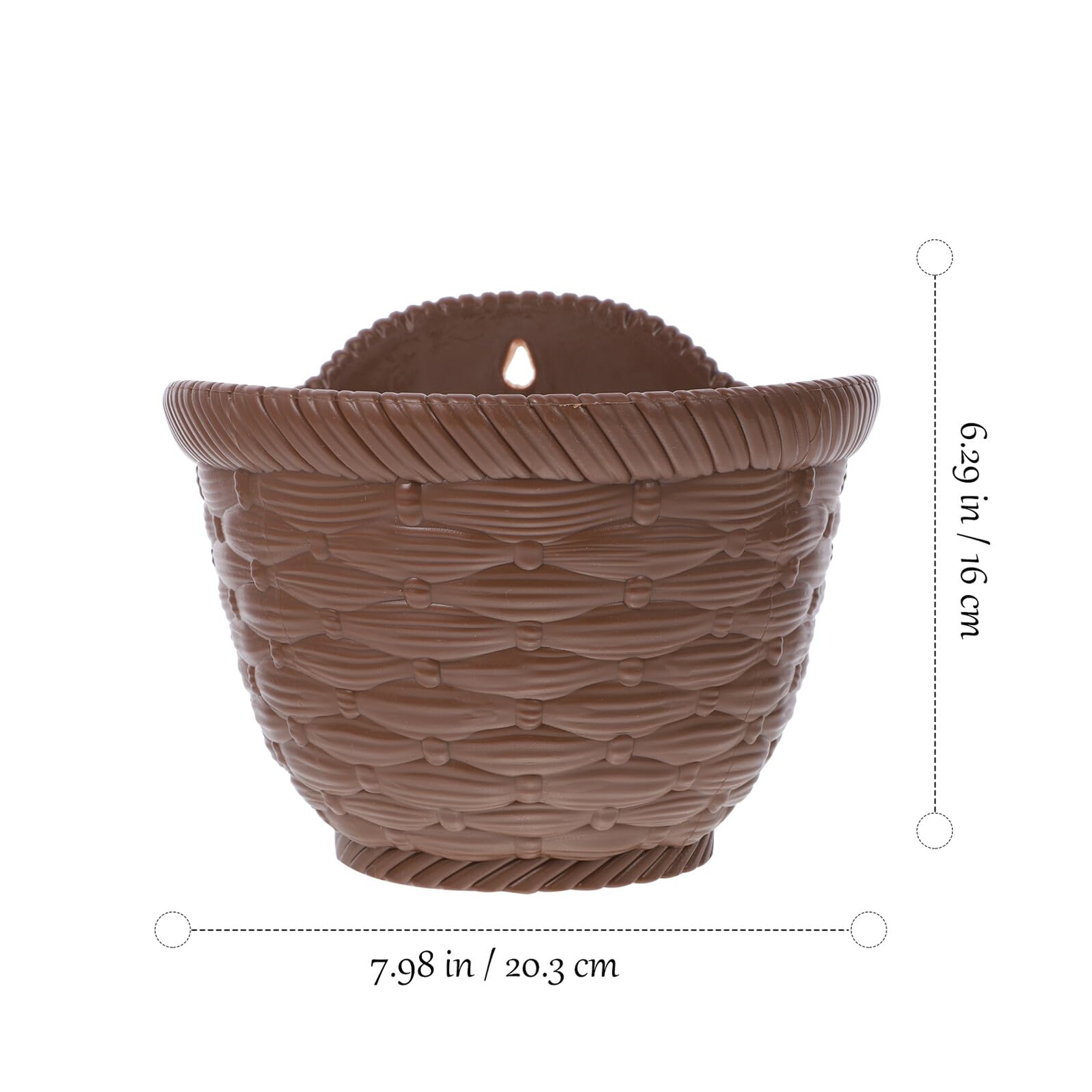 DECHOUS Pot de Fleurs Mural en Terre Cuite Imitation Osier Trou pour Accroche, pour Jardin et Balcon Extérieur