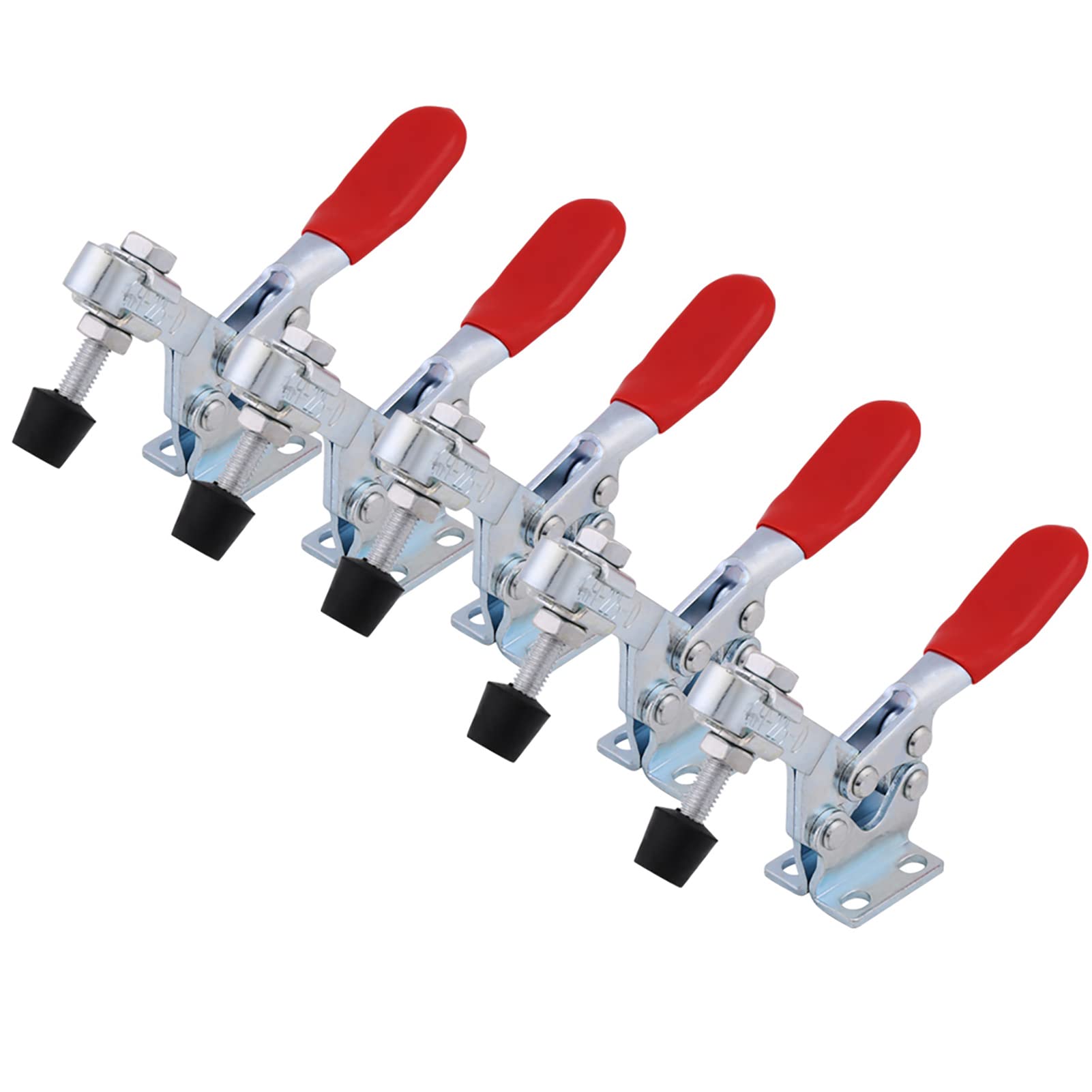Zapięcie zaciskowe, 5 sztuk, szybkomocujące, małe napinacze do kolan, regulowane, udźwig zatrzasku 227 kg, 500 lbs Toggle Clamp Heavy Duty, uchwyt