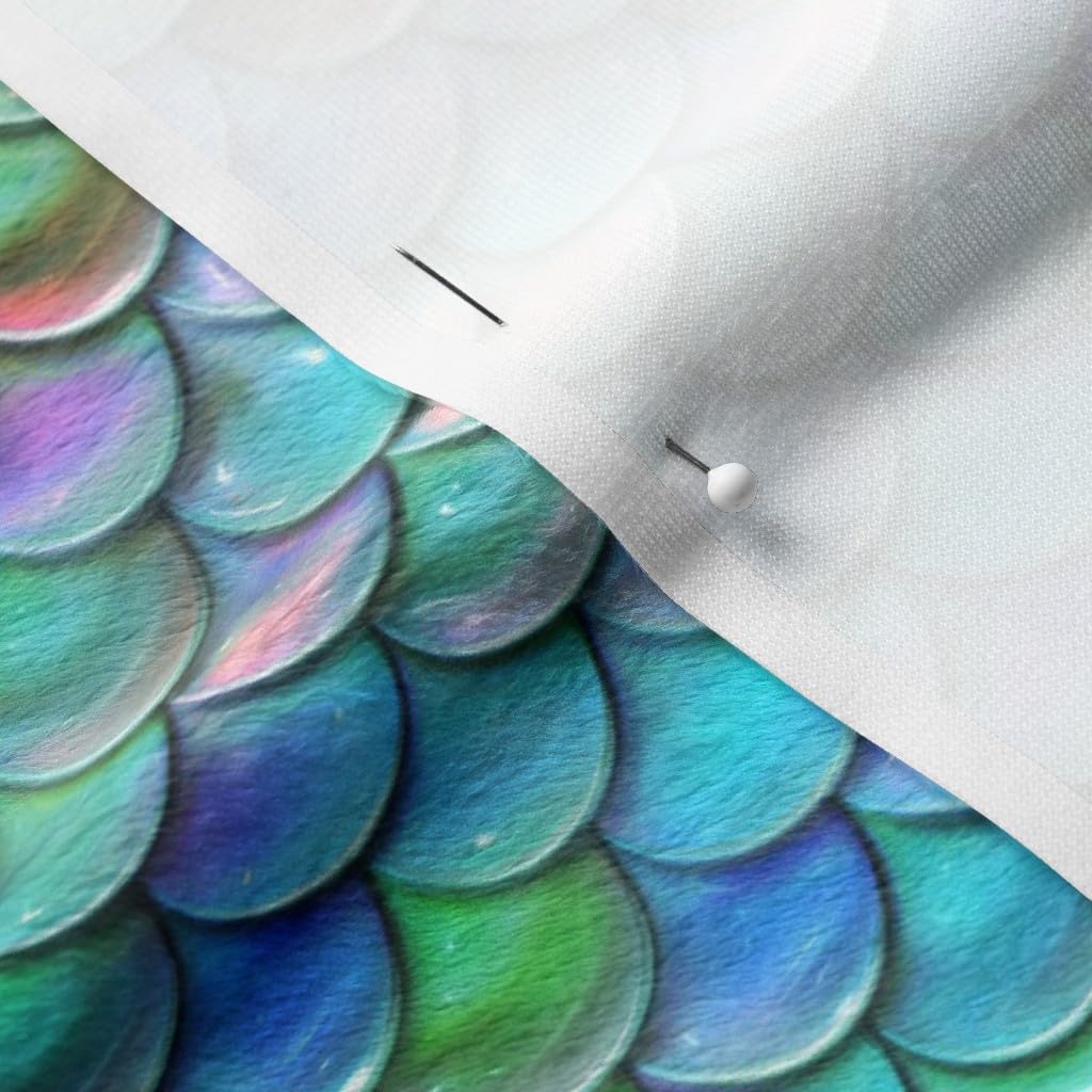 Spoonflower Fabric - Mermaid Scales Fish Ocean Mermaids Aquatic Printed on Minky Fabric by The Yard - Sewing Baby Blankets Quilt Backing Plush